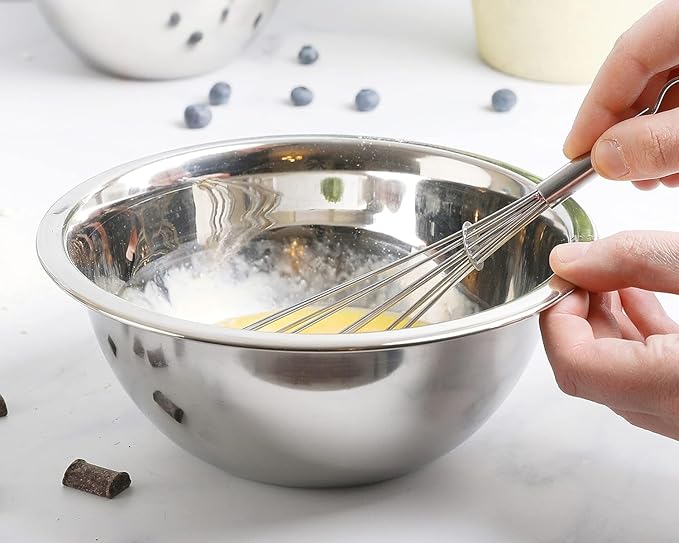 Stainless Steel 5 QT Mixing Bowl | Home & Commercial Quality | Flat Bottom | Cooking, Baking, Meal Prep [1PK]