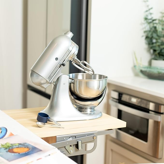 Life Finds Kitchen Appliance Lifting Brackets, Spring Loaded Lift Assist for Mixers, Blenders, and More, Shelf Not Included, LF-KAL01