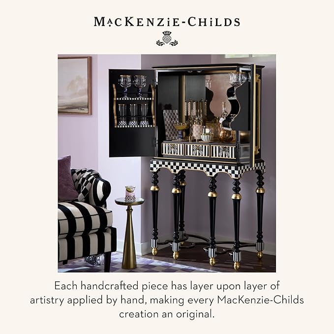 MACKENZIE-CHILDS Set of 2 Tempered Glass Cutting Boards, Countertop Cutting Boards, Purple-and-White Violet Check