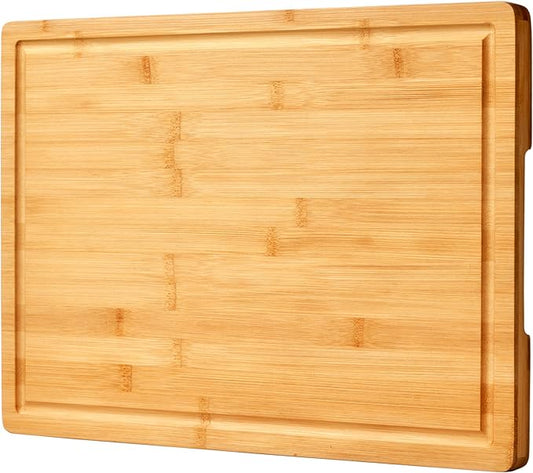 Allsum 36x24" Bamboo Cutting Boards for Kitchen, Wood Stove Top Cover, Extra Large Noodle Board Over Sink, Charcuterie Board Cheese Serving Tray with Side Handles and Juice Grooves