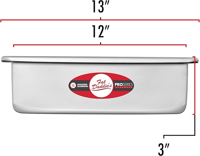 Fat Daddio's POB-12183 Anodized Aluminum Sheet Cake Pan, 12 x 18 x 3 Inch Silver