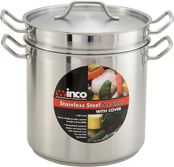 Winware Stainless 8 Quart Steamer/Pasta Cooker with Cover