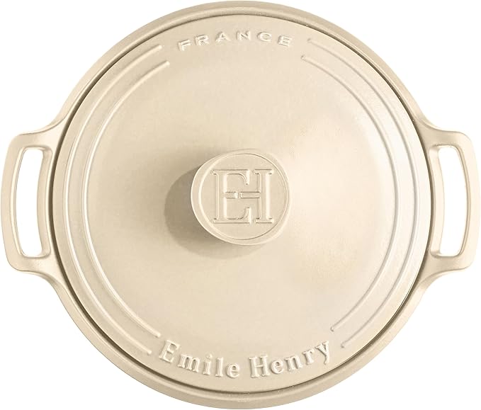 Emile Henry Made in France SUBLIME Ceramic 4 qt. Round Dutch Oven, Creme