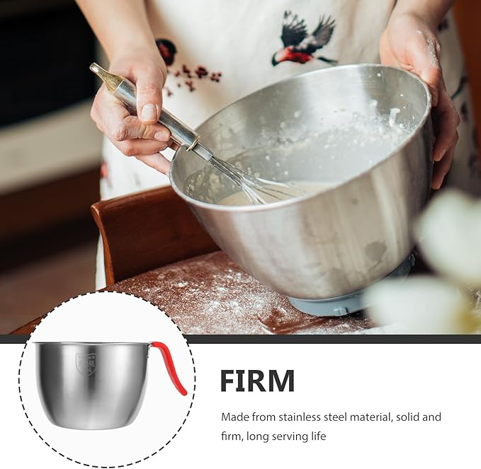 Stainless Steel Mixing Bowl with Handle 7.5 Inch Deep Batter Bowl for Kitchen Baking Cooking Prep