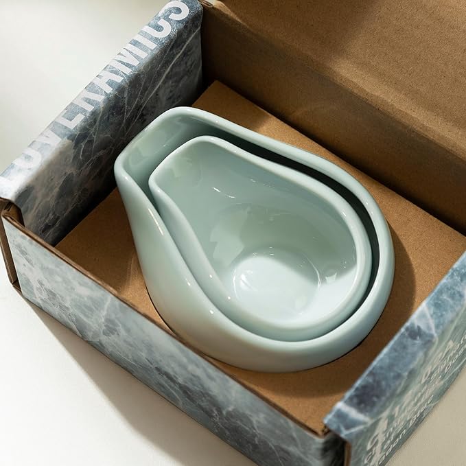 Loveramics 2-Pack Coffee Bean Dosing Cups by James Hoffmann, 30g-60g Capacity (Celadon Blue)