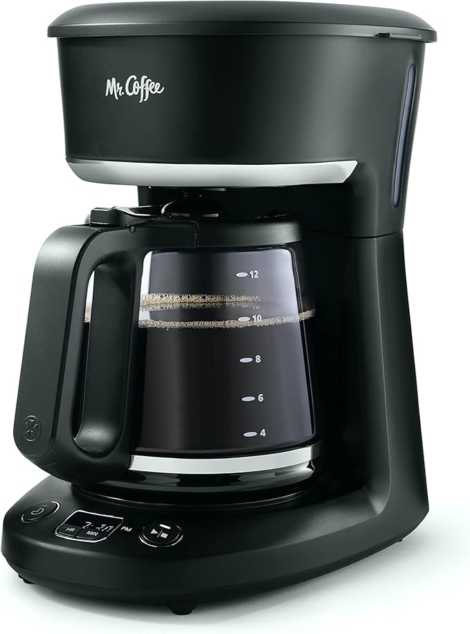 MR. COFFEE 12-Cup Programmable Coffeemaker, Brew Now or Later, Black
