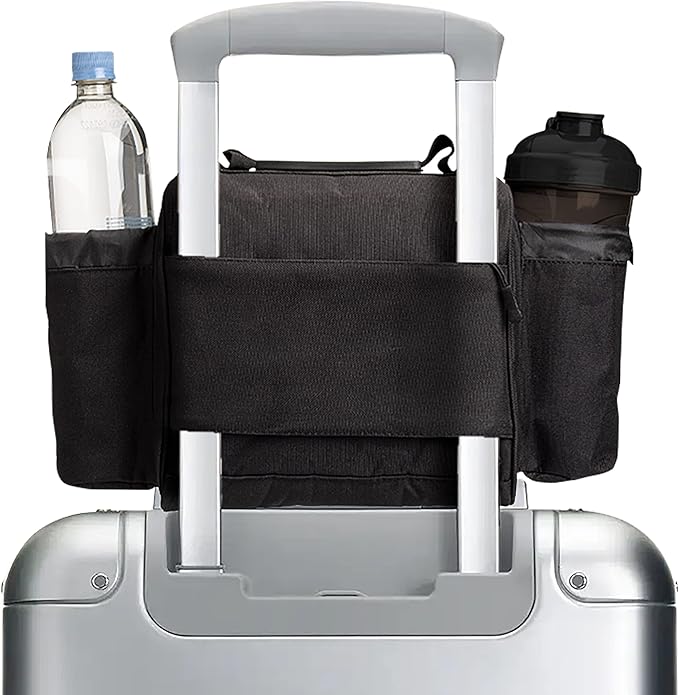 Hydra Cup Insulated Lunch Bag with Containers - Travel Meal Bag, Ice Packs, Shaker Bottle, Protein Funnels & Luggage Strap