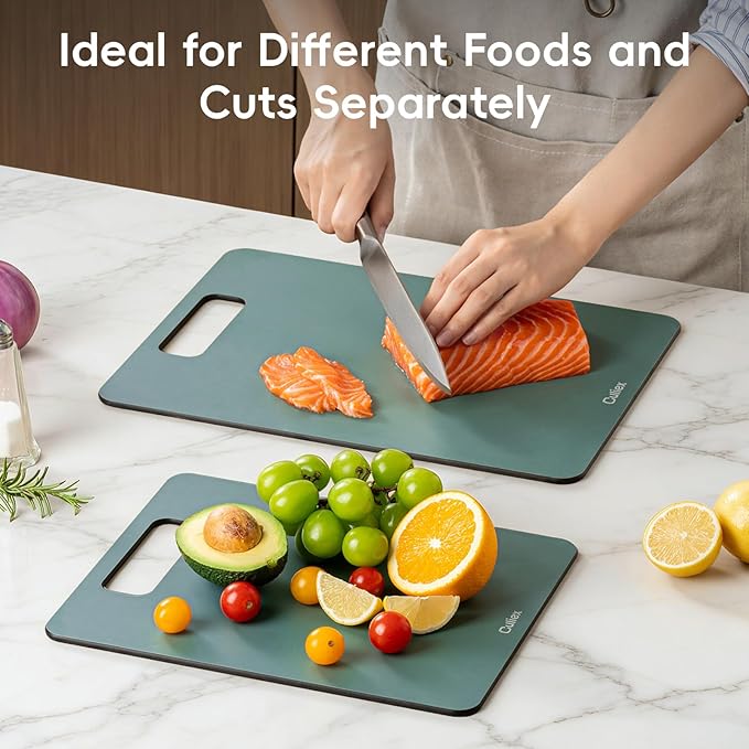 Wood Fiber Cutting Board Set of 2, Composite Cutting Board for Kitchen, Dishwasher Safe, Non-Toxic, BPA Free, Non-Slip, High Density Chopping Board for Meat Vegetables Fruits