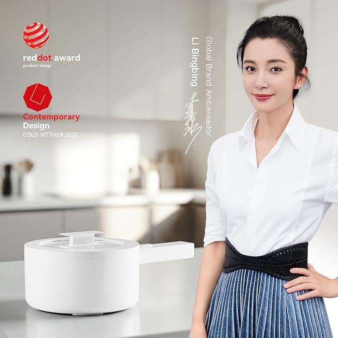 olakys. Electric Hot Pot,1.5L Mini Hot Pot, Ceramic Glaze Non-stick Portable Pot, Electric Pot for for Steak, Egg, Fried Rice, Oatmeal, Soup,Ramen with Dual Power Control, Electric Pot for Dorm