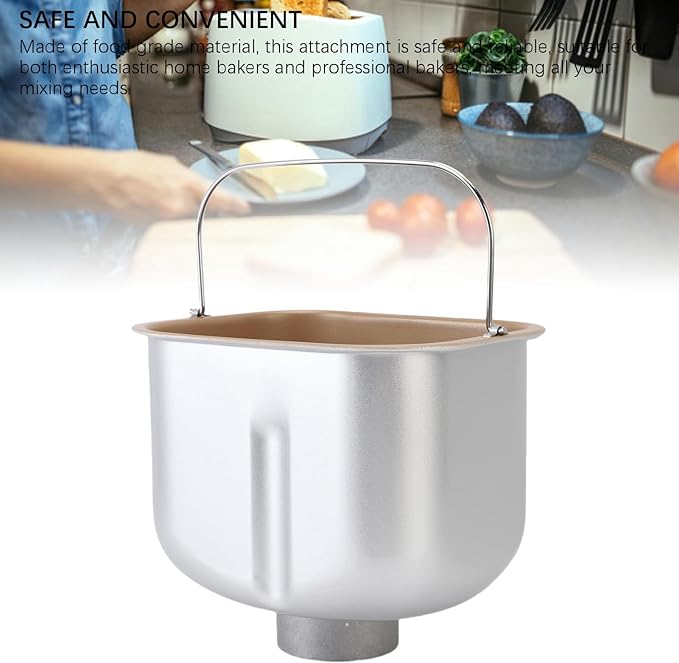 Bread Machine Pan, Bread Maker Bucket, Bread Baking Inner Pot Stainless Steel Non Stick Coating Easy to Clean Food Grade Material for Home Commercial Bakeries