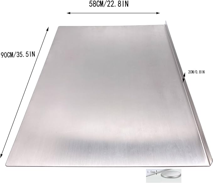 Stainless Steel Cutting Boards for The Kitchen, Suitable for Meat, Fruits, Vegetables, Bread, and Baking Large-sized Cutting Boards (90 x 58cm/35.5 x 22.8 in)