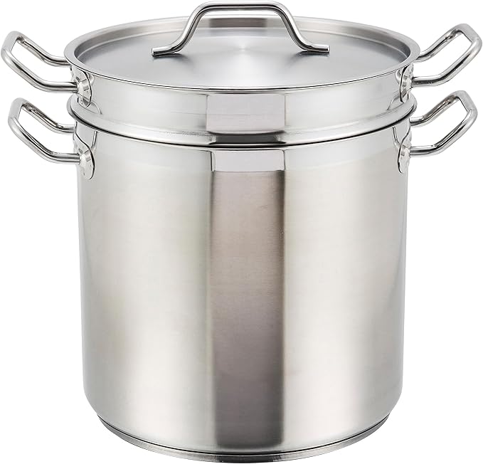 Winware Stainless 20 Quart Steamer/Pasta Cooker with Cover