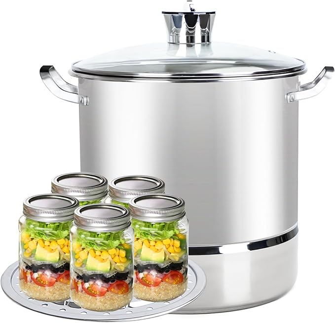 LINMAGCO Canning Supplies Starter Kit - Canning Pot, Water Bath Canner with Lid, Steam Canner with Rack