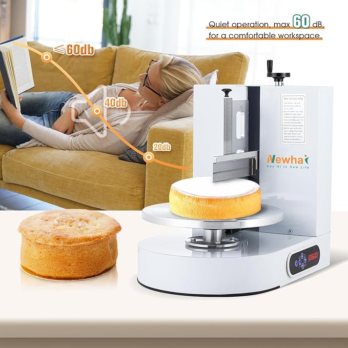 Newhai Automatic Cake Spreading Machine Electric Cake Decorating Machine Cream Smoothing Coating Machine 110V US for 4-12 inch Cakes