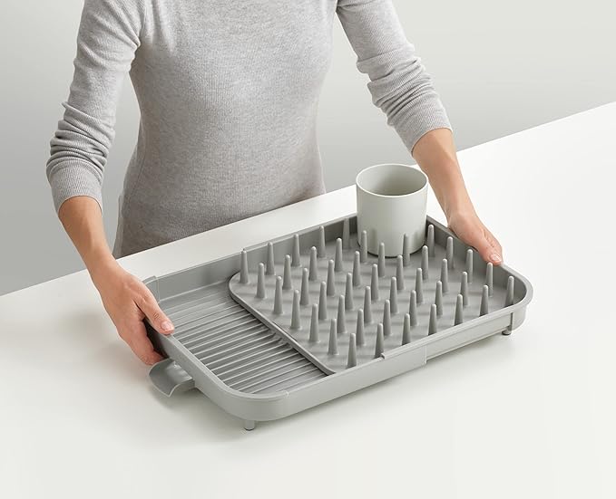 Joseph Joseph Duo Expandable Dish Drying Rack, Gray, 2-Tier