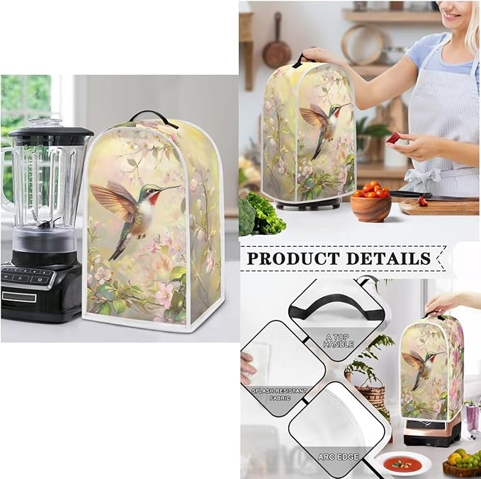 Hummingbird Blender Covers,Slow Cooker Covers,Bread Toaster Cover(Large) 3 Piece Set,Small Appliance Universal Size Crock Pot Cover Oven Dust Cover Women Gift(White)