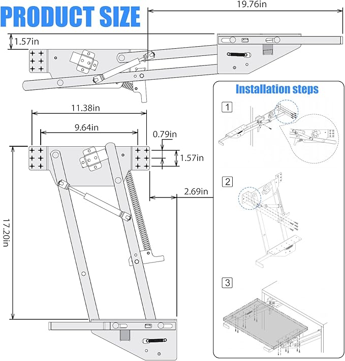 Mixer Lift for Cabinet-Appliance Lift-Heavy Duty Appliance Lift Assist Kitchen Cabinet Mechanism with Soft-Close for Small Kitchen Appliances, Zinc