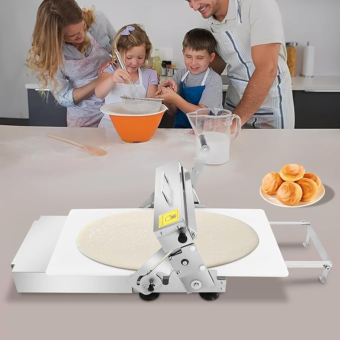 Folding Dough Sheeter, 32.68 x 18.9In Manual Dough Sheeter, 0-25mm Adjustable Thickness Stainless Steel Dough Machine for Baking Pastries and Bread, Pizza, Croissants, Pastry