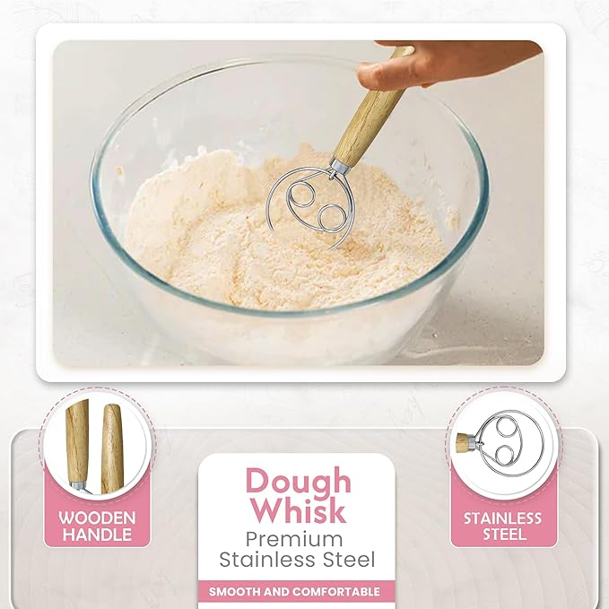 Sourdough Starter Kit – Sourdough Bread Baking Supplies – 41 Oz Starter Jar, 9″ Round & 10.5″ Oval Banneton Bread Proofing Baskets, Bread Making Tools Premium(Pink)