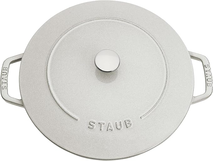 Staub Cast Iron Essential French Oven, Dutch Oven, 5-quart, serves 5-6, Made in France - White Truffle