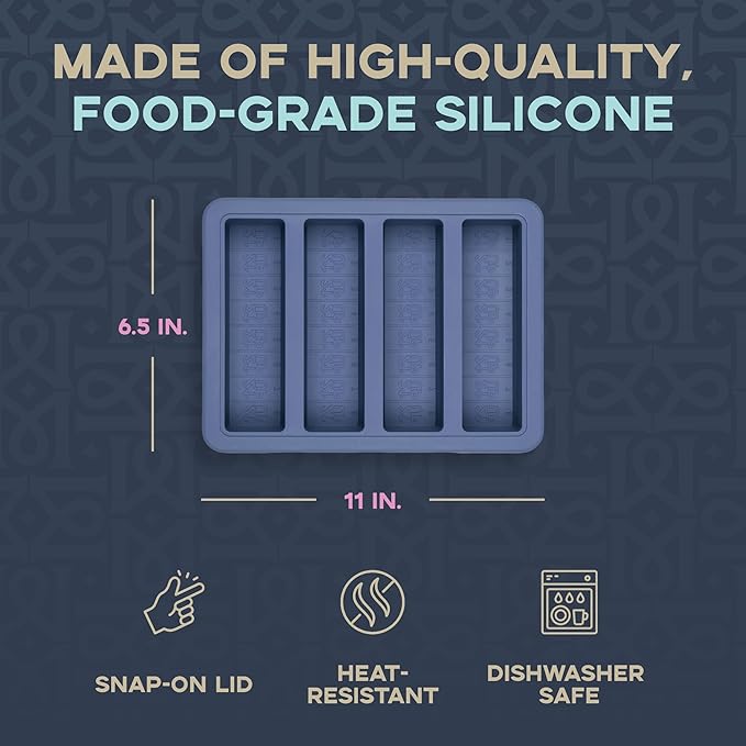 Magical Butter Silicone Non-Stick Tray 21UP – BPA-Free Mold for Easy Butter, Brownies, Granola & Chocolate Bars – Creates 8 Tbsp Sticks for Baking & Cooking