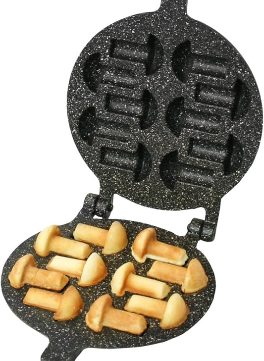 Non-stick Coating granite stone Cookie Mushroom Mold Assorted Tasty Homemade Cookies Baking Tools & Accessories Cookie Presses Bakeware (10 Mushrooms)