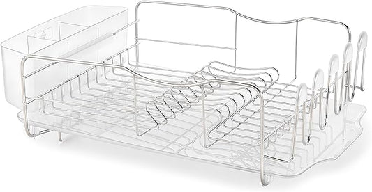 Polder Advantage 3-Piece Stainless Steel Dish Rack, Kitchen Organization and Storage, Dish Drying Rack for Kitchen Counter, 20.3" x 13.8" x 6.3"