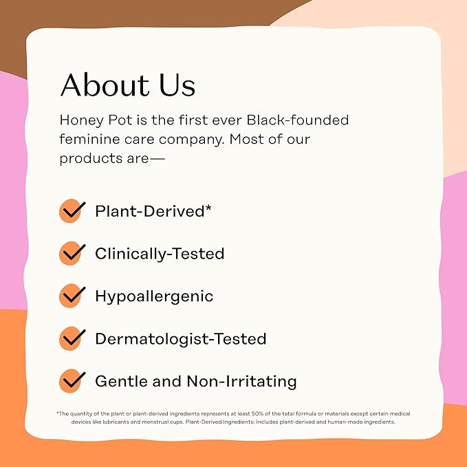 The Honey Pot Company - 80ct - Non-Herbal Heavy Panty Liners for Women w/Wings - Organic Cotton Cover & Ultra-Absorbent Core - Sanitary Pads - Feminine Care