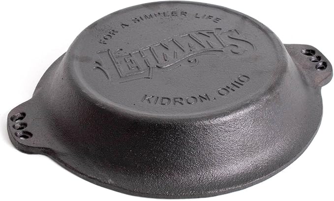 Lehman's Extra Deep Pie Pan, Pre-Seasoned Cast Iron Bakeware with Crimped Edges and Handles, 10.25 inches
