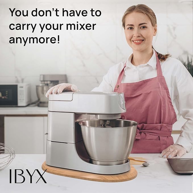 Ibyx Elegant Sliding Tray - Compatible with 4.5 Qt Kitchen Aid Mixer Slider for Counter and Other Heavy Appliances (Natural)