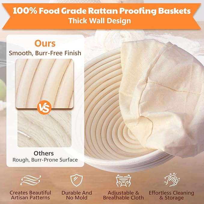 Sourdough Starter Kit with Scale, Banneton Bread Proofing Basket, Sour Dough Starter Jar, Complete Sourdough Bread Baking Supplies Tools, Full Sourdough Bread Making Tool, Gift Set for Bakers Beginner