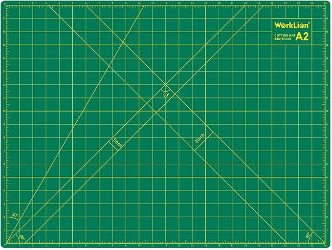 WORKLION 18'' x 24'' Large Self Healing PVC Cutting Mat, Double Sided, Gridded Rotary Cutting Board for Craft, Fabric, Quilting, Sewing, Scrapbooking - Art Project…