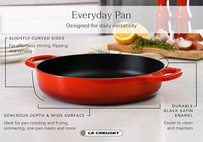 Le Creuset Enameled Cast Iron Signature Everyday Pan, 11", Peche