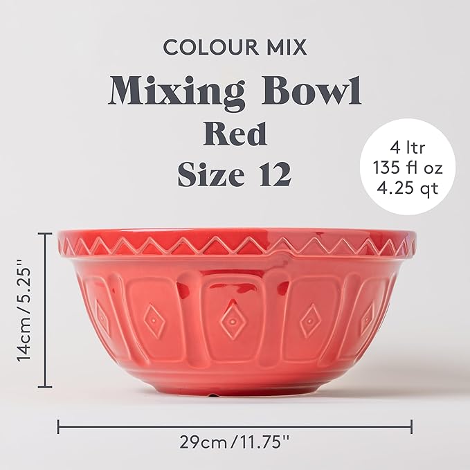Mason Cash | Color Mix S12 Red Mixing Bowl - 4.25 Quart