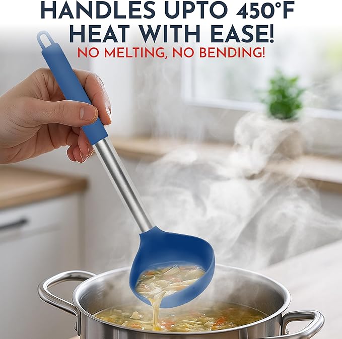 Silicone Kitchen Utensils Set 34 Pieces 450 °F Heat Resistant - Blue Cooking Utensils-Set for Nonstick Cookware - Silicone Spatulas Set, Stainless Steel Handle & Other Kitchen accessories