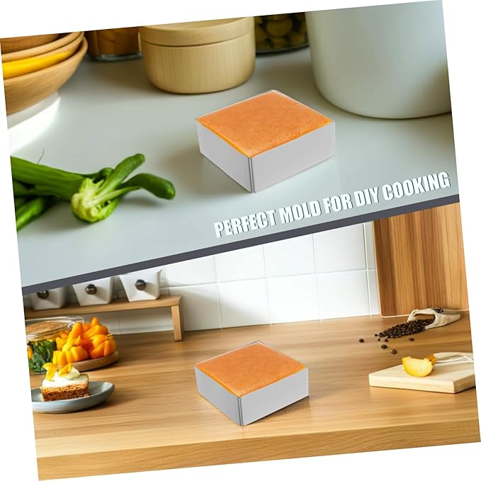 BESTonZON Square Mousse Mold Stainless Steel Cake Ring Reusable Baking Tool for Mousse Desserts and Pastries Non-deforming Smooth Surface for Easy Lifting and Cutting