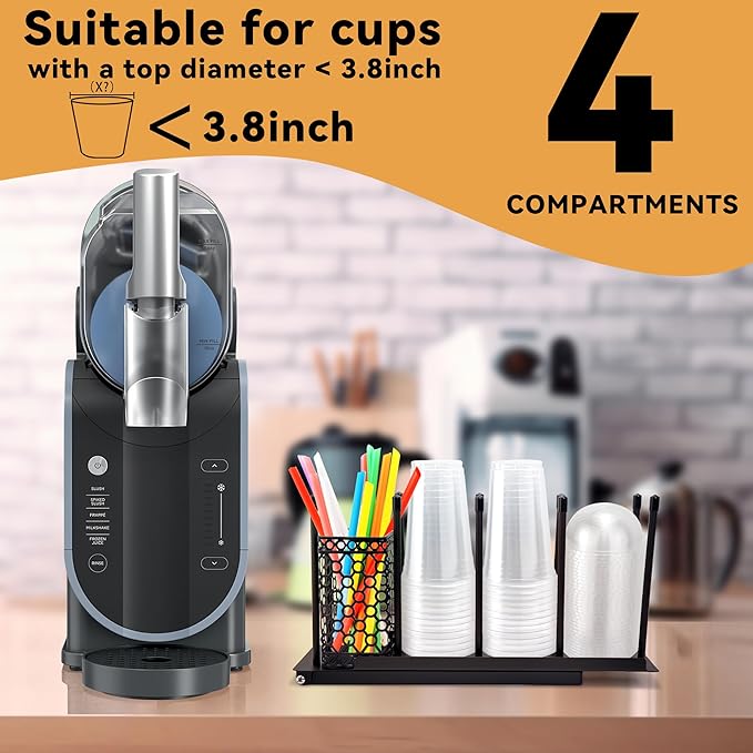 Cup and Lid Holder for Ninja Slushie Accessories, Adjustable Coffee Cup Holder Organizer for Ninja SLUSHi with RapidChill Technology
