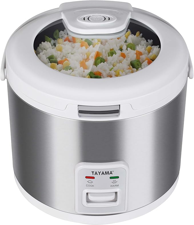 TAYAMA 10-Cup Automatic Rice Cooker & Warmer with Glass Lid
