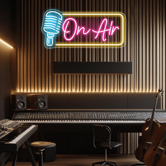 On Air Neon Sign Live Streaming Recording Sign LED Studio Live Decorative Lights USB Powered Bar Pub Store Club Gamers Man Cave Home Party Wall Art Decor