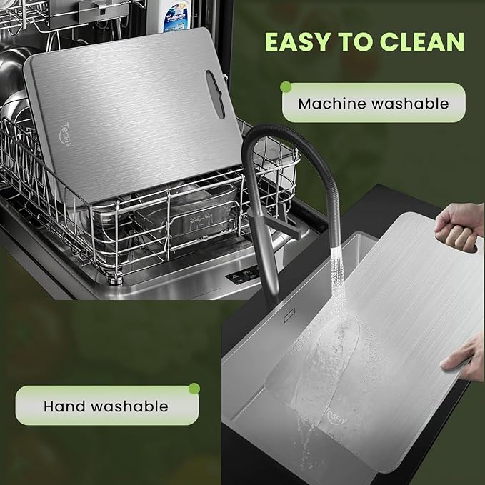 2 PCS Titanium Cutting Board,Cutting Boards For Kitche,Easy to clean, Double-sided food-grade Board For Meats, Fruits And Vegetables (17 * 11)