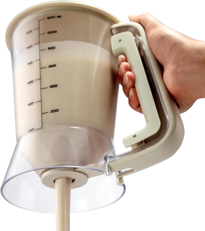 Premium Batter Dispenser for Pancakes, Cupcakes, Crepes, Waffles, Muffins, Griddle Breakfast Accessory, baking tool