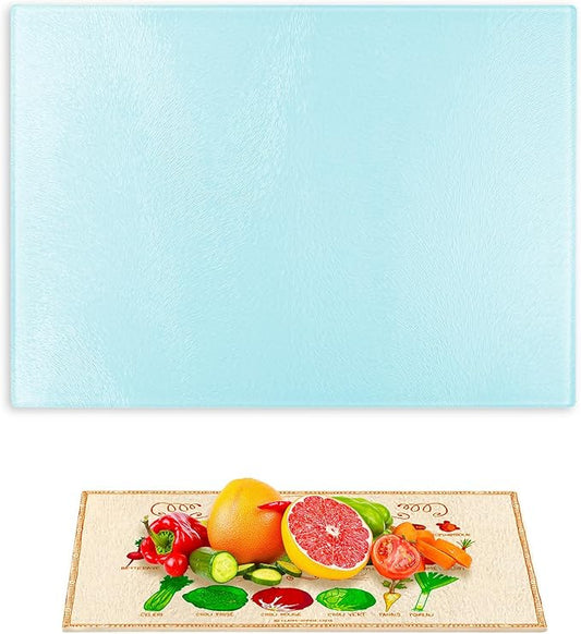 11"x7.87" Sublimation Glass Cutting Board Blanks, Heat Thermal Transfer Sheet DIY Picture Chopping Board, Textured Blank Cutting Boards for Kitchen Countertop