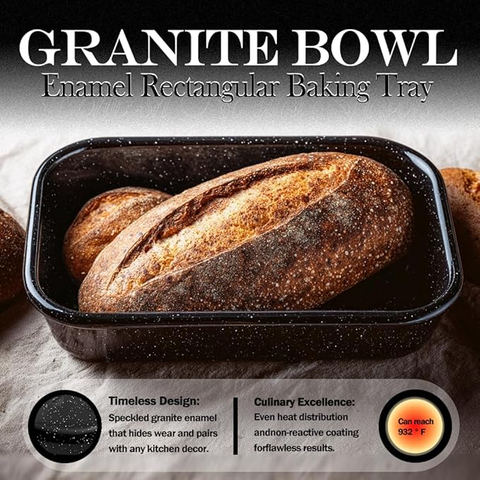 3-Pack Turkey Roasting Pans for Ovens Cake Roaster Pan Set Deep Lasagna Baking Pan,17/15/13Inch Spotted Enamel Steel Vessel Used for Dinners Cooking Safe Easy to Clean Bakeware Merry Christmas Gift