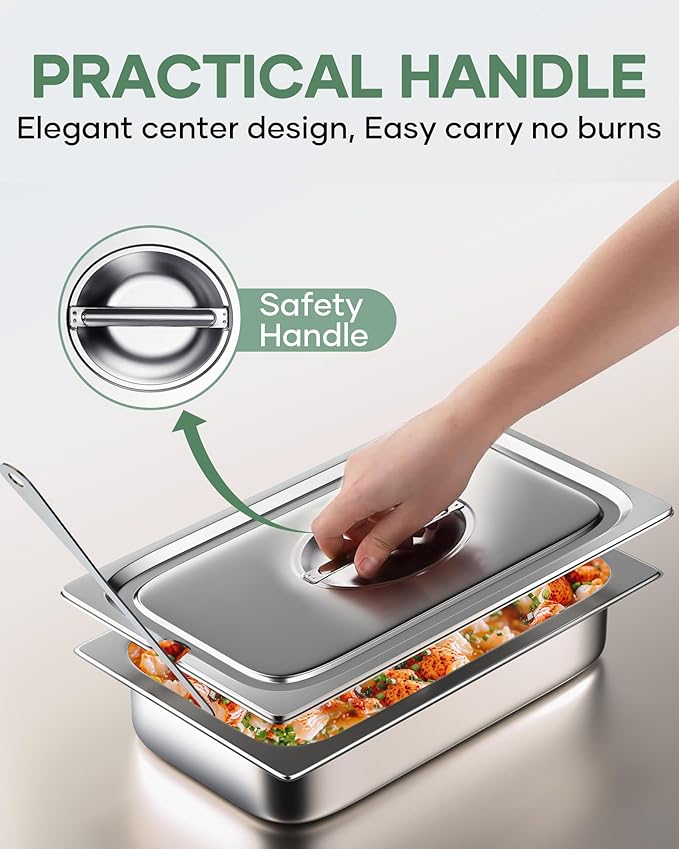 WantJoin Steam Table Hotel Pan Lids Cover 6 Pack for Stainless Steel Metal Tray Sets Food Storage Container Restaurant Chafing Dishes Commercial Buffet Warmer Catering Supplies