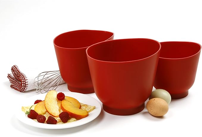 Norpro Silicone Bowl Set 3 Piece Red 1019R