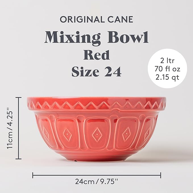 Mason Cash Color Mix S24 (2.15 Qt) Mixing Bowl | Red 2.15 Quart