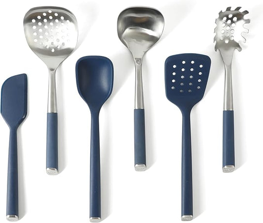 Calphalon Edge 6 Piece Stainless Steel Kitchen Tool & Gadget Set- Navy Blue