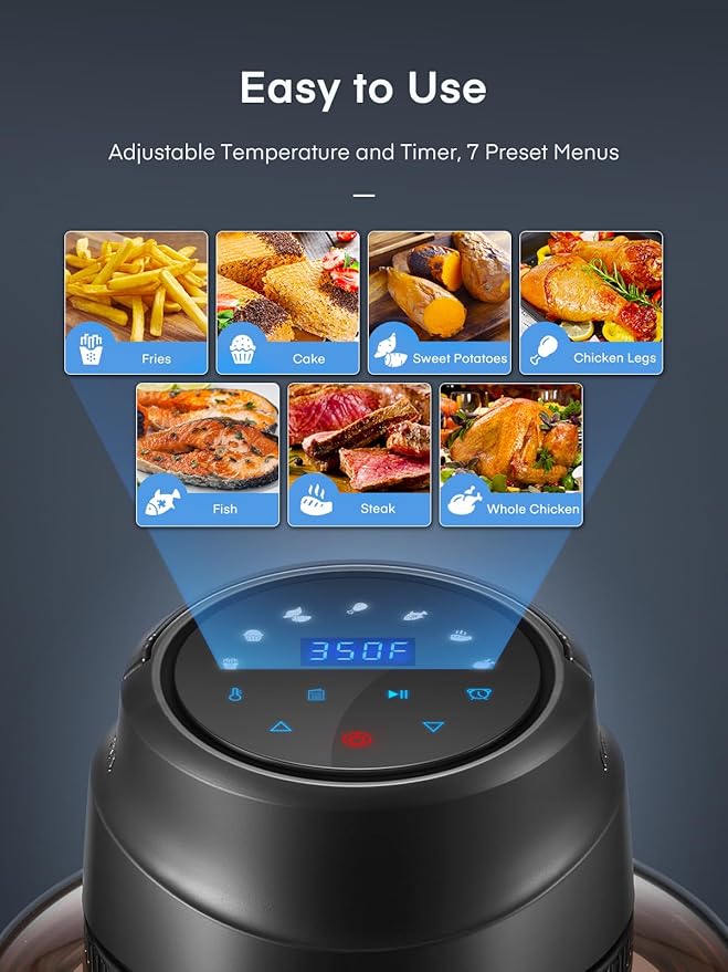 Air Fryer Lid for Instant Pot 6Qt/8Qt, 7 in 1 with LED Touchscreen, Turn Your Pressure Cooker Into in Seconds, Air Fryer Accessories and Recipe Cookbook Included