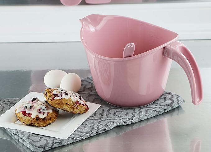 Reston Lloyd, Batter Bowl With Pour Spout, Non-Slip Base, Erogonomic Space Saving Detachable Handle, 2 QT Heavy Duty BPA-Free Microwave & Dishwasher Safe, Indigo