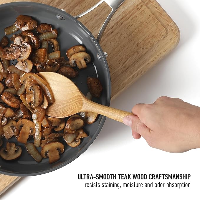 Calphalon Prime 7 Piece Sillicone and Teak Wood Kitchen Tool & Gadget Set - Taupe